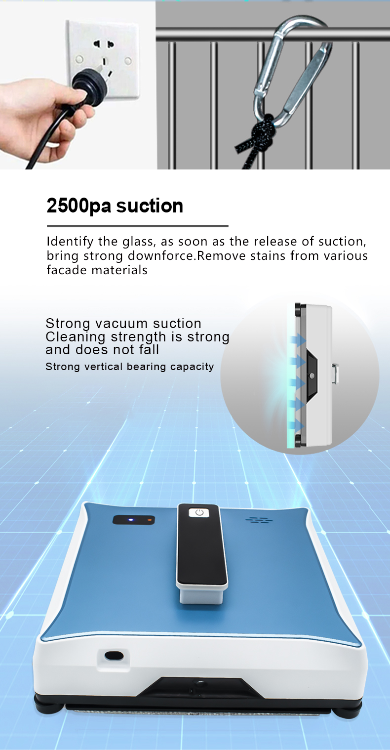 500mAh Automatic Window Washer Wifi Bluetooth Commercial Window Cleaning Robot