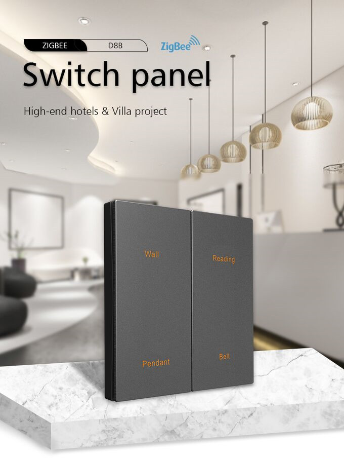 Tuya App Control Zigbee Smart Switch Metal Panel For Smart Home