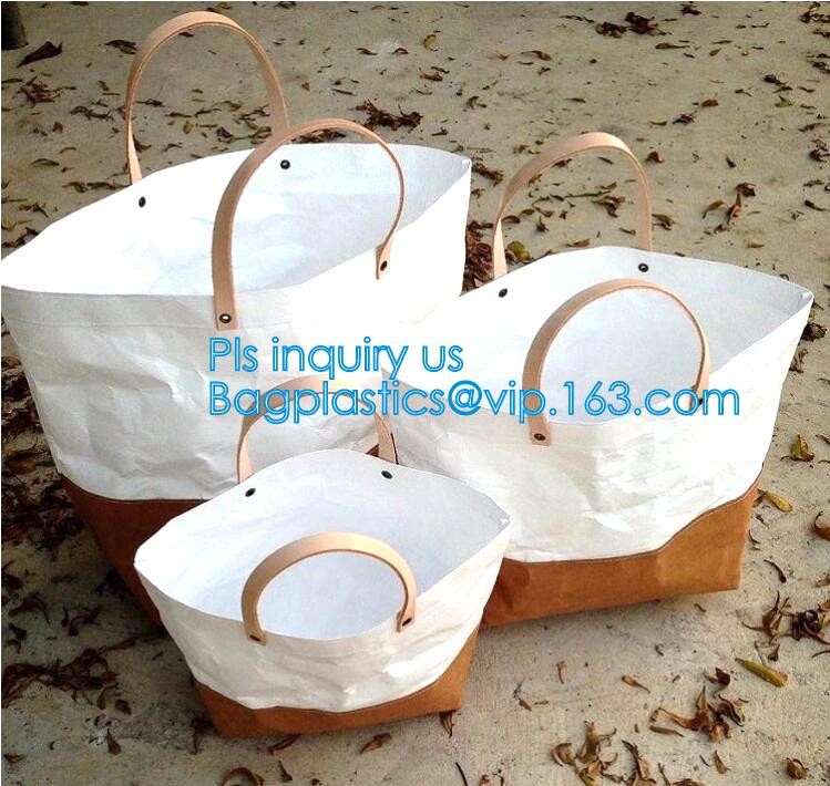 Cheap Lightweight Cheap Brown Custom Made Print Logo Water-proof Tyvek Paper Tote Shopping Bageco reusable promotion gif