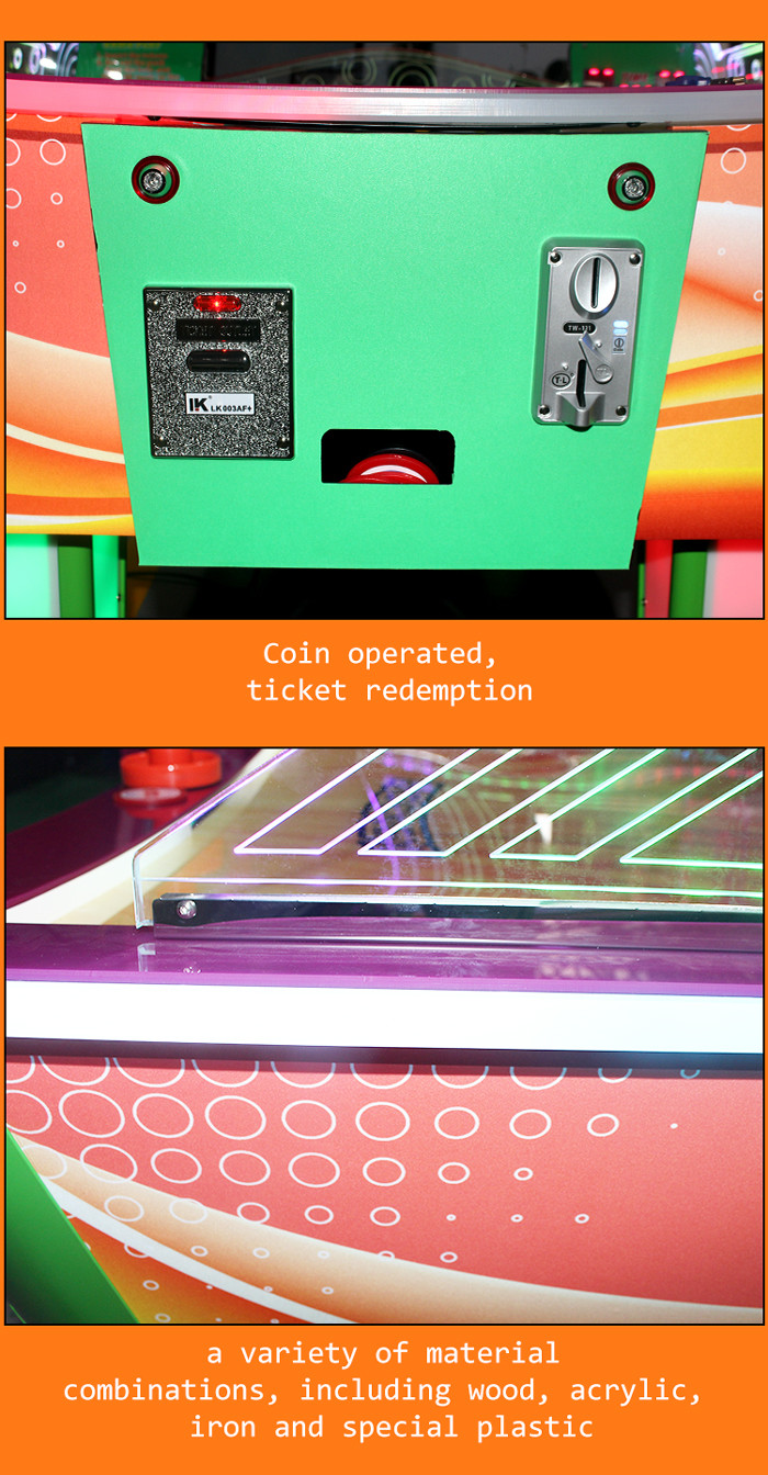 Child Amusement Game Machines Coin Operated L Size Curved Air Hockey Table