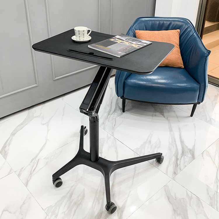 Wood Movable Leisure Coffee Desk Side Gas Table for Adjustable Sit Standing Desk