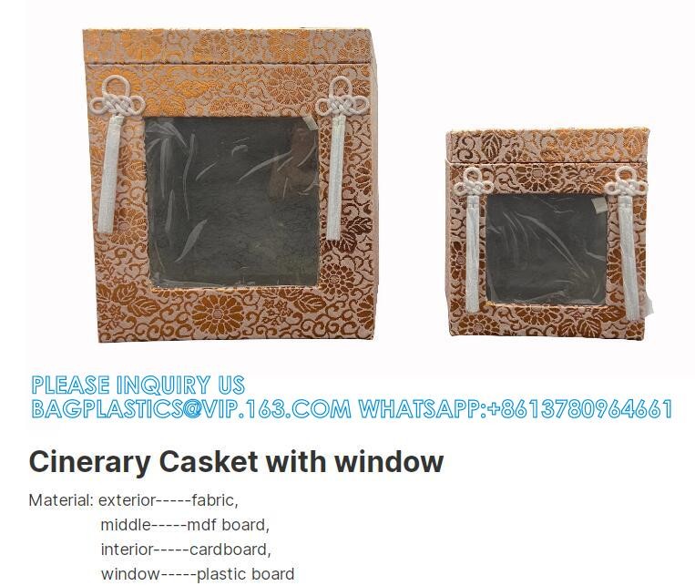Hand-Made Japanese Style Cinerary MDF Casket With Window Human Ash Wood Urn Bone Box