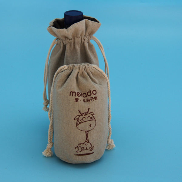 Anti Theft Hessian Drawstring Bags , Natural Color Small Jute Bags For Girl