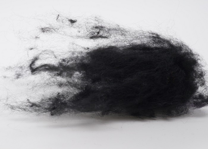 Nonwoven Black Regenerated Polyester Fiber Good Elongation Rate Low Defects