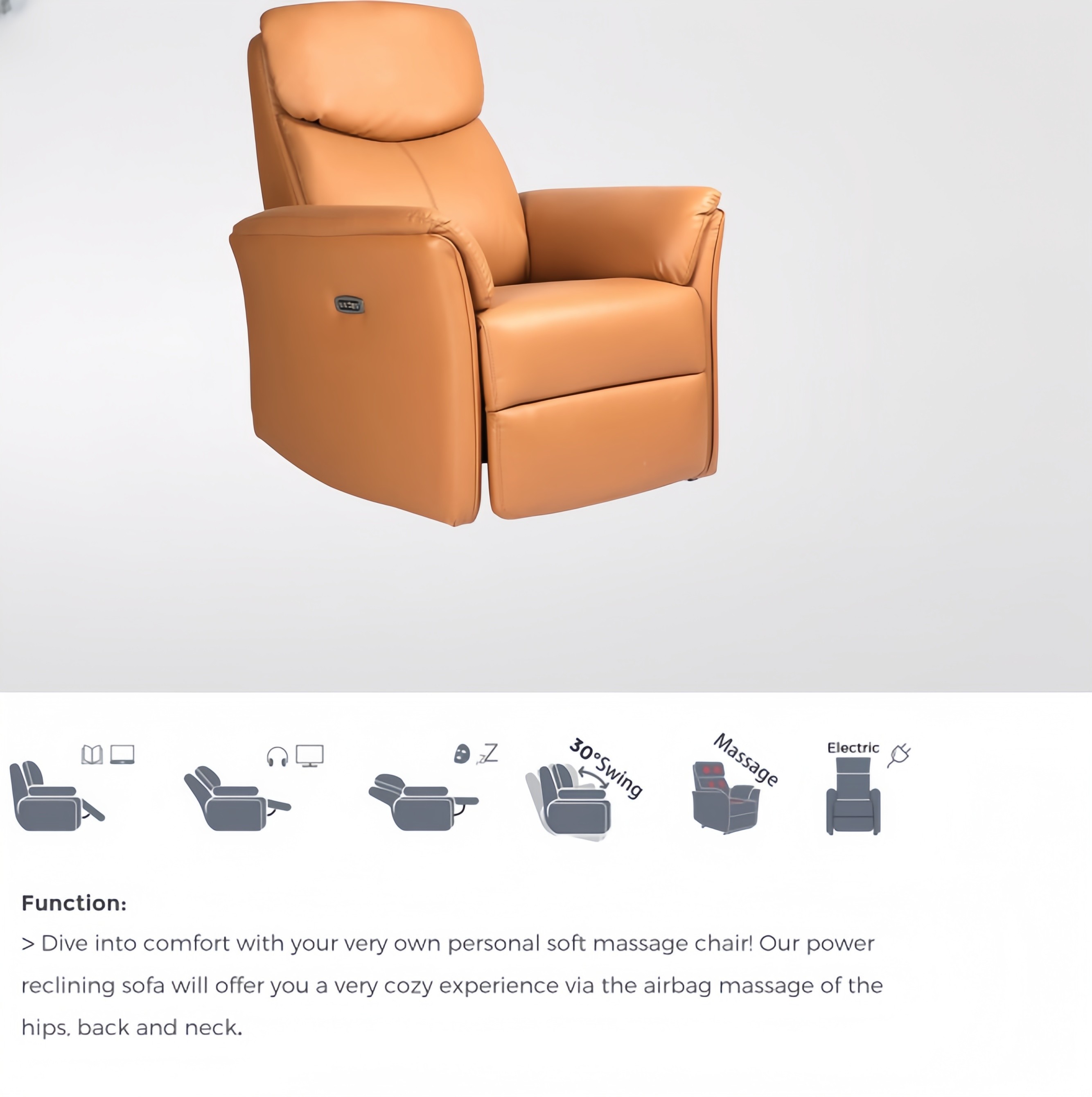 Living Room Modern Electric Power Lift Chair Single Lazy Boy Adjustable Relax