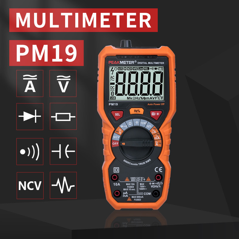 Hand - Held Digital Multimeter With Auto Range And True Virtual Value AC DC Voltage Current