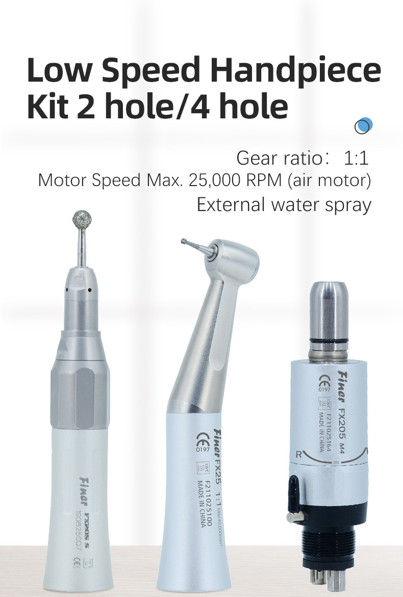Straight Nose Dental Handpiece Unit 0.3-0.35Mpa With Air Motor