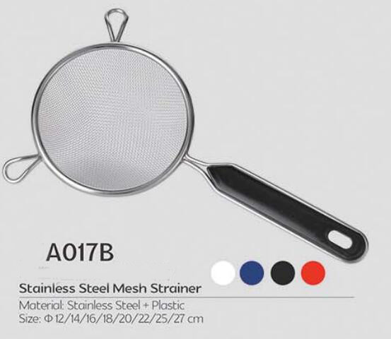 Kitchen utensils stainless steel coarse strainer with plastic handle