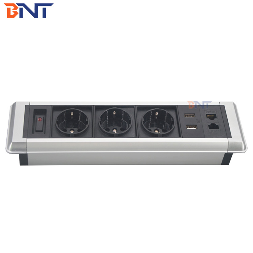CE certificate intelligent built in desktop usb power socket with Schuko plug