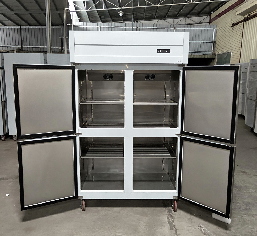 6 Doors Commercial Stainless Steel Upright Display Freezer With Danfoss Compressor