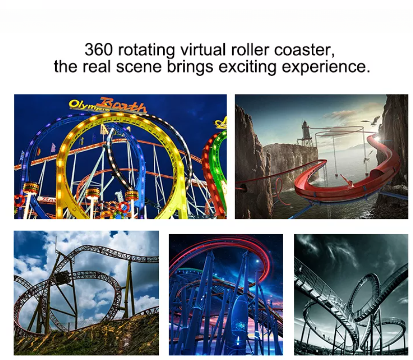 Dreamland Copyrighted 720 VR Amusement Park Rides 1080 VR Roller Coaster Simulator 9D 360 Rotating VR Simulator