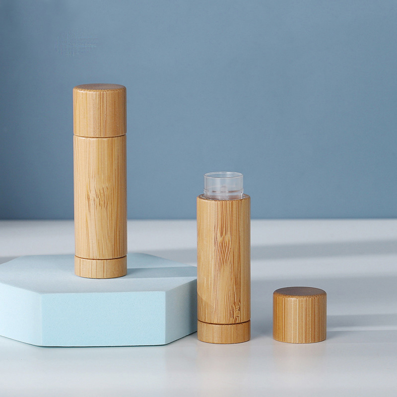 3g 5g Lip Balm Container Round Bamboo Lipbalm Packaging Tubes for Sustainable and Environmentally Friendly Beauty
