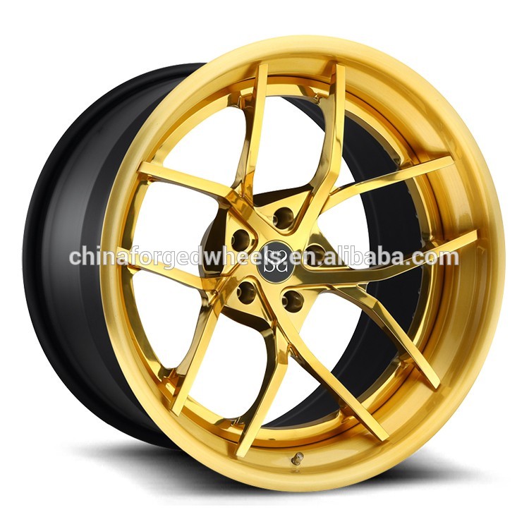 2-piece 19" Forged Rims For Ford Mustang 5x114.3 Yellow Alloy Rims 19" Alloy RIms