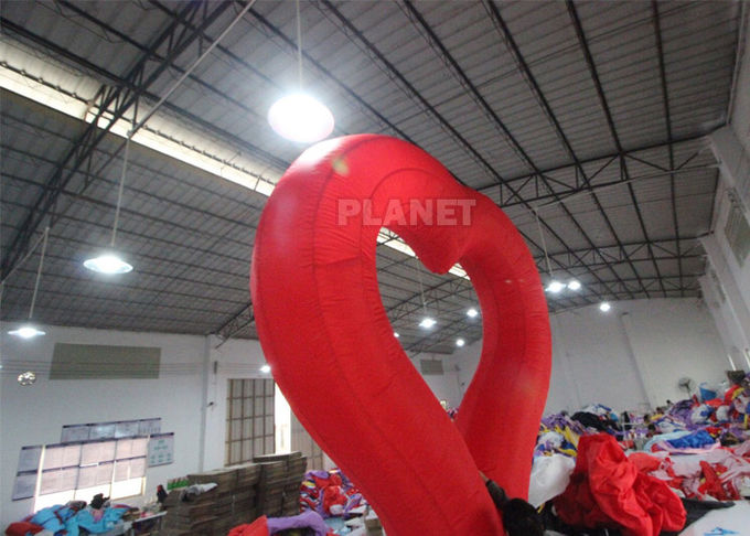 Party LED Lighting Inflatable Advertising Balloon Red LOVE Heart