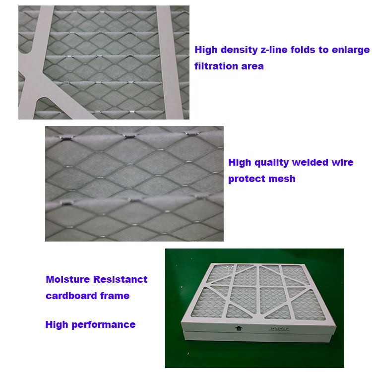 Synthetic Fiber G4 Pre Pleated Panel Filter For HVAC / Ventilation