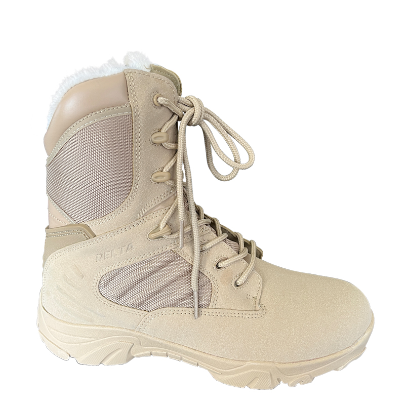 Oxford Cloth Genuine Leather High Cut Safety Boots for Men Hiking in Desert Top Style