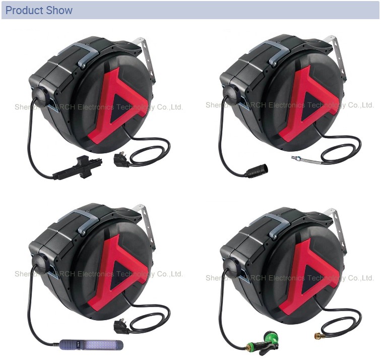 spring cable reel 30m Extension Cord reel Retractable Hose Reel Drum ABS Palstic Material 24bar Burst Pressure