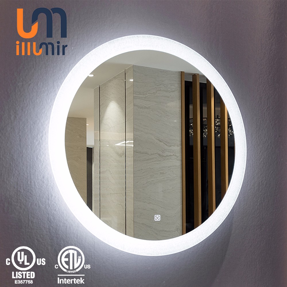 Wall Mounted Lighted Mirror 5mm Copper Free Silver Mirror Glass for Hotel Home LED