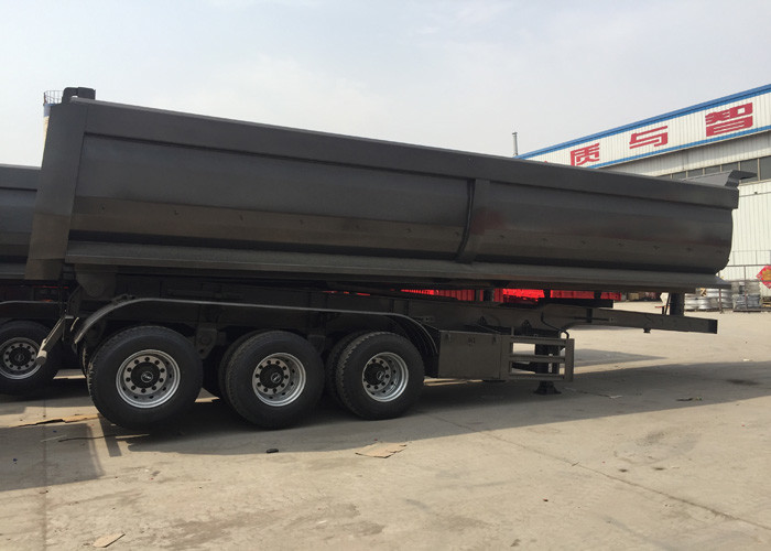 Heavy Equipment Semi Trailer Storage Boxes , Hydraulic Semi Flatbed Trailers