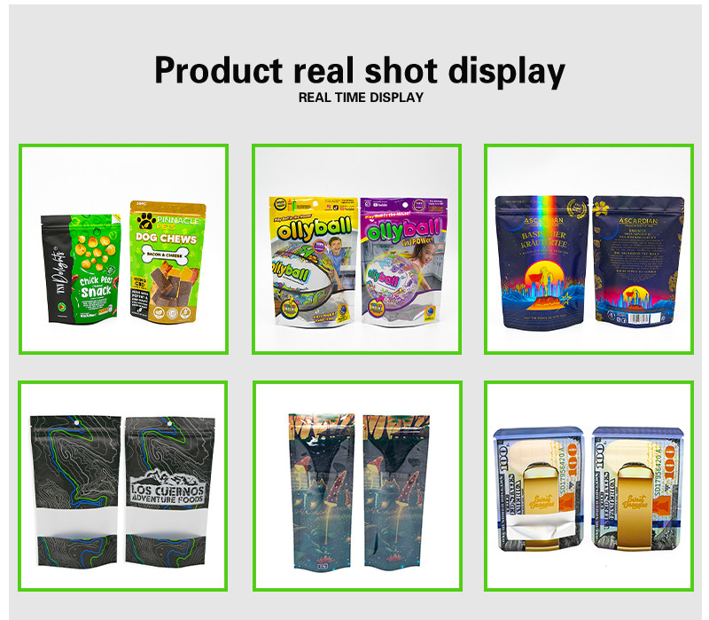 Doypack Colorful Printing Custom Aluminum Foil Resealable Stand Up Smell Proof Zipper Mylar Packaging Pouch Bag