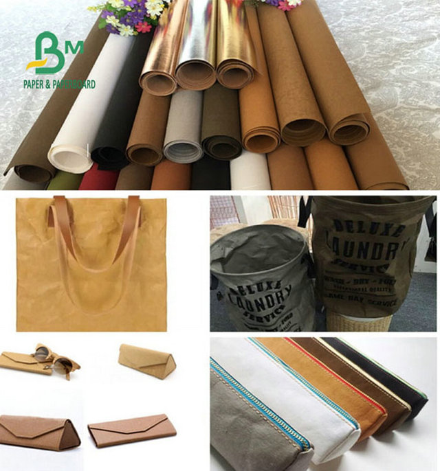 Glossy Black Washable Fabric Craft Paper / 0.3MM TO 0.8MM Untear Paper Roll