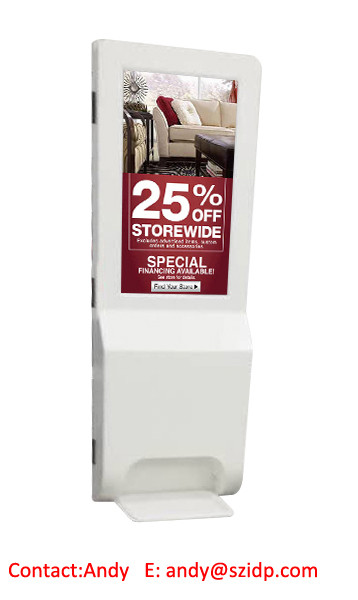 Freestanding 21.5 Inch Hand Sanitizer Digital Signage 1920X1080p