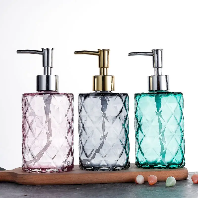 Collar Material Borosilicate Glass Squeeze Type Press Glass Bottle for Hand Sanitizer