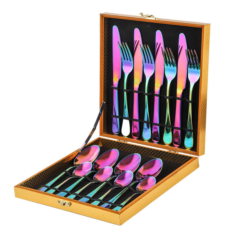 Eco Friendly Stainless Steel 16pcs 24pcs Cutlery Set With Custom Logo