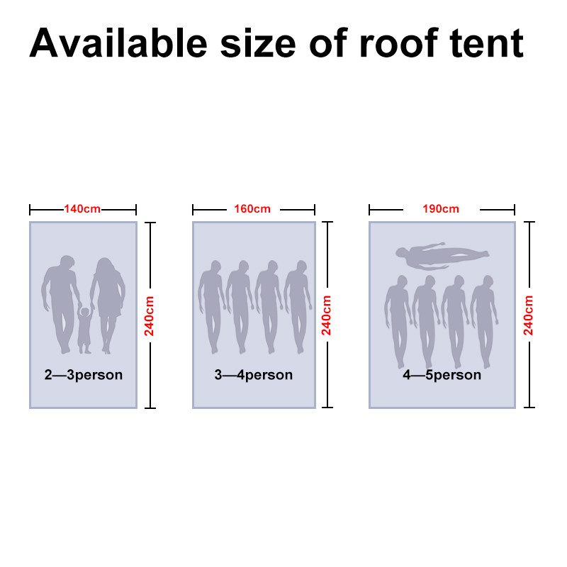 4x4 Rainproof Fabric Aluminum Travel Camping Suv Car Soft Shell Rooftop Roof Top Tent with Skylight