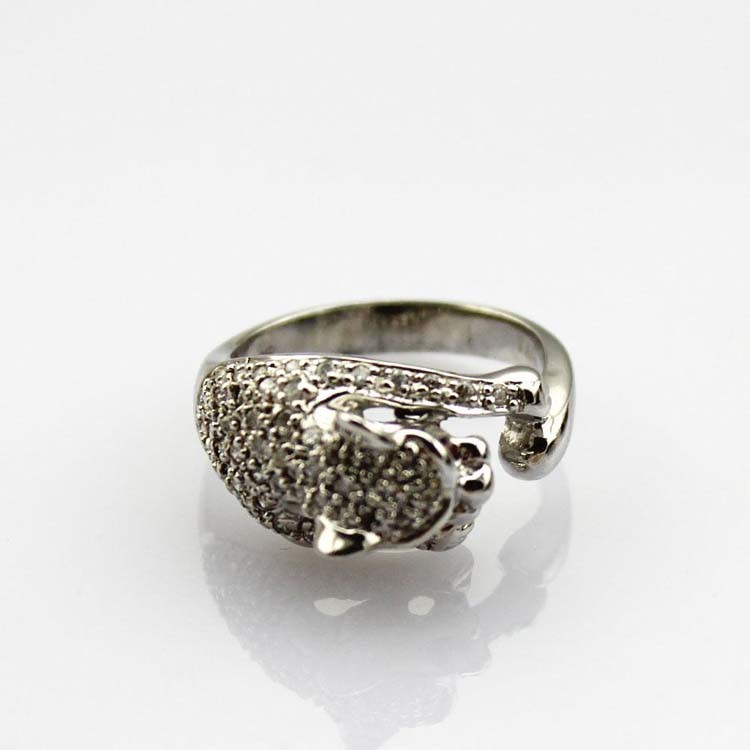 Women Jewelry 925 Silver Pave Clear Cubic Zirconia Animal Ring (S-RJ690)