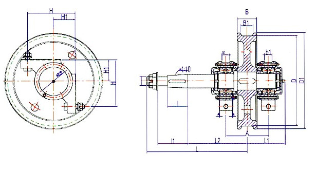 600*150 Double Beam Crane Trolley Wheels Set Multi Specification Available