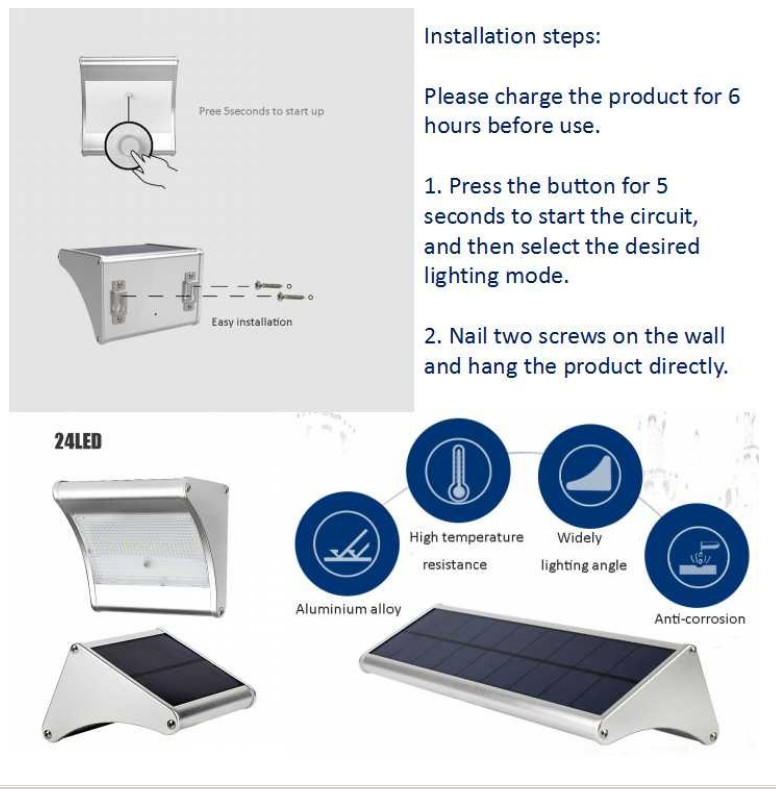 Aluminum Motion Sensor Solar LED Flood Lights Outdoor Waterproof For Garden