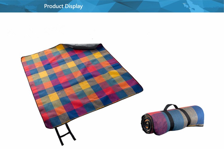 Foldable Waterproof Camping Picnic Blanket With Handle Strap