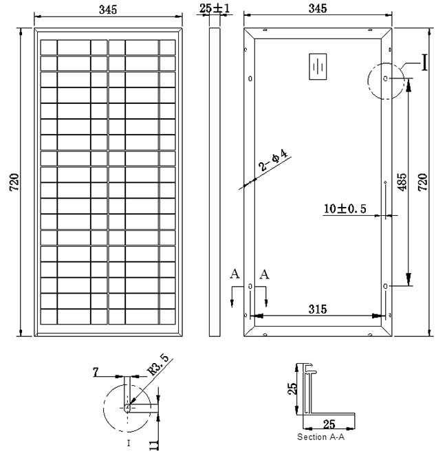 30 Watt Multicrystalline Silicon Solar Cells IP65 Environmental Friendly