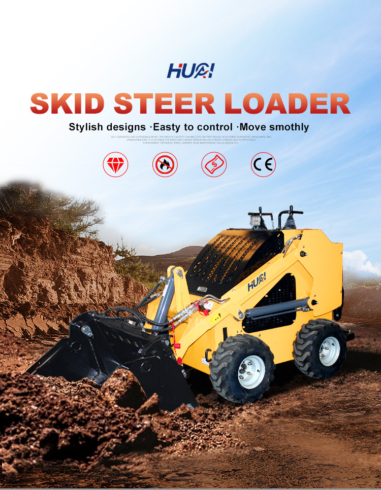 Construction Works Mini Skid Steer Wheel Loader with HQ Hydraulic Valve and Epa Engine