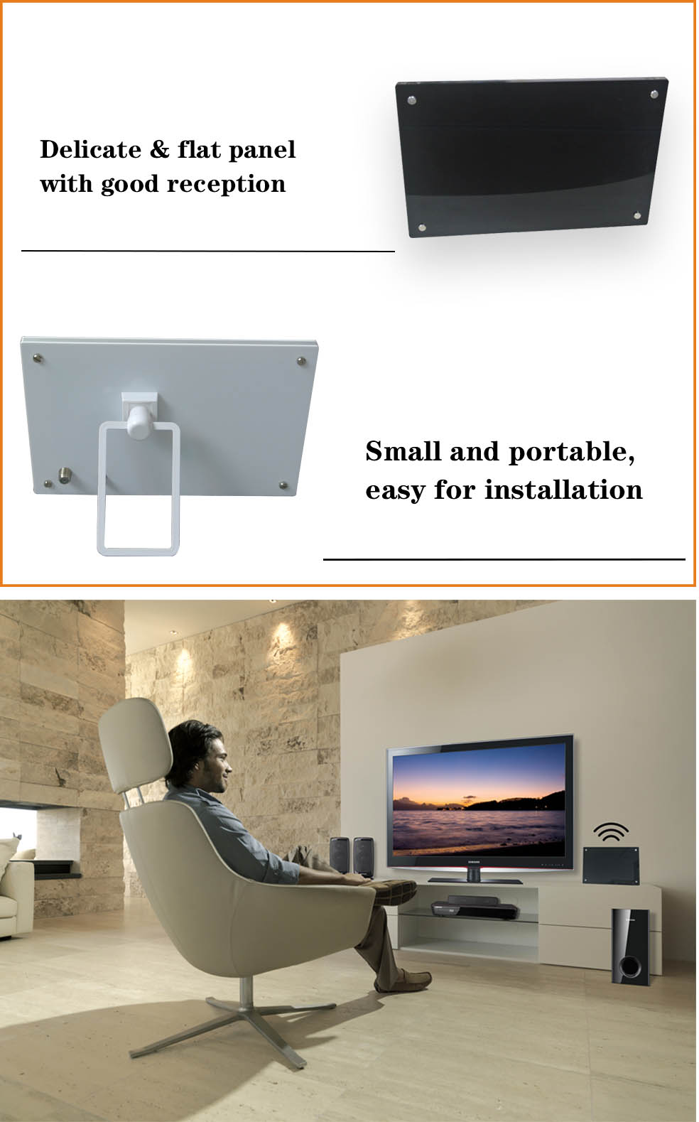174-230MHz 470-862MHz TV Signal Booster Antena Super Amplified Indoor Tv Aerial