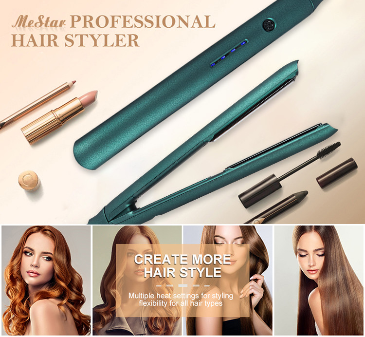 Ceramic Tourmaline Hair Straightening And Curling Machine 2 In 1 Adjustable Temp