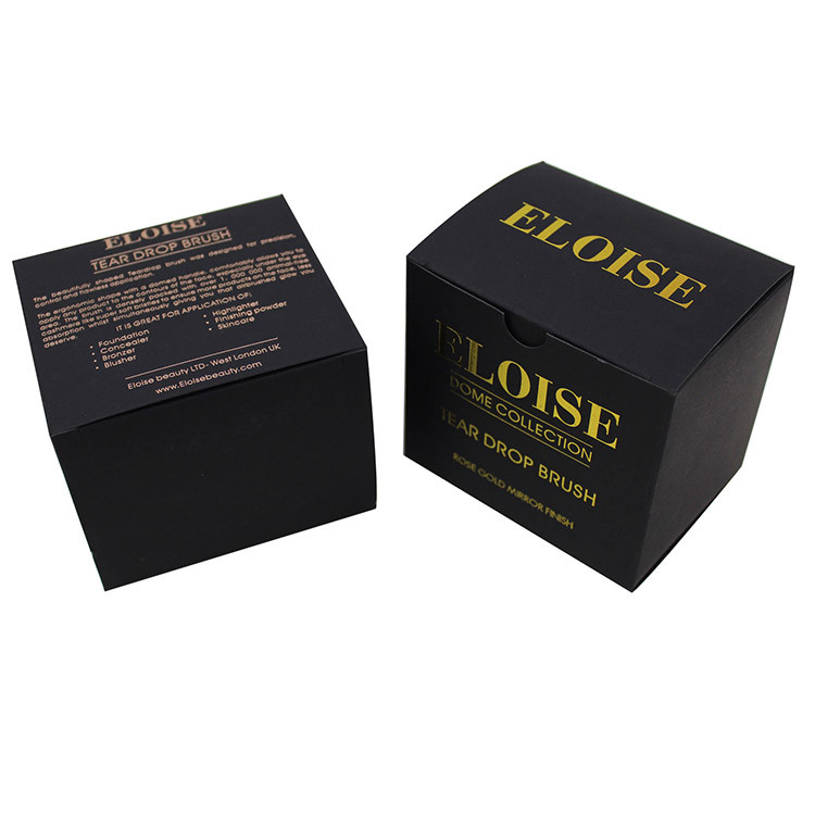 Matte Black And Rose Gold best cosmetic packaging Paper Box For Make Up Brush