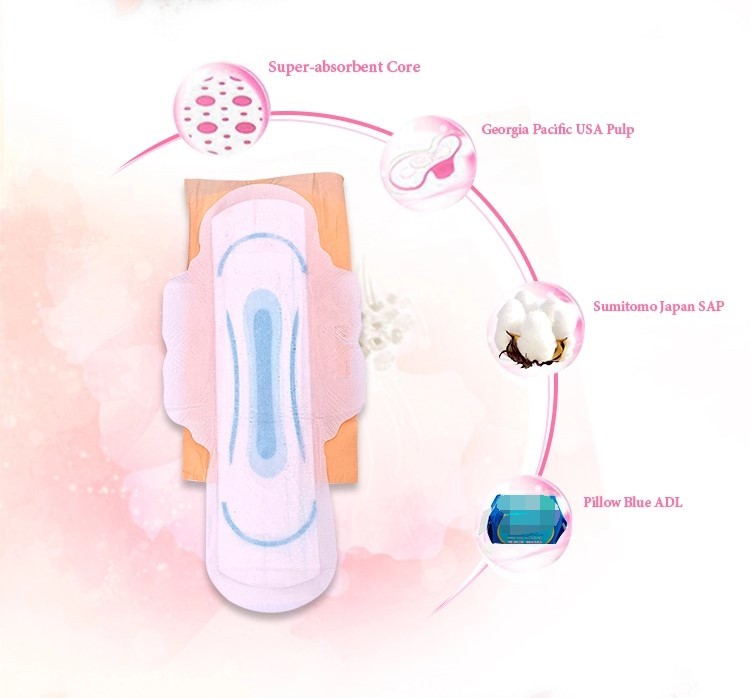 Day Use Healthy Skin Friendly Non Irritation Cotton Sanitary Napkin