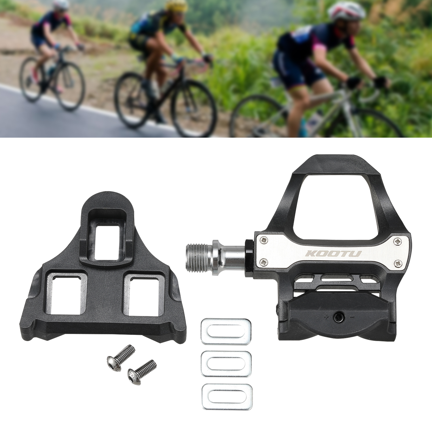 KOOTU Bike Pedals Road Bike LOOK KEO Pedals 9/16'' Bicycle Clipless Pedals