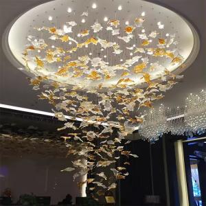 China LED Light Source Crystal Glass Project Chandeliers For Lobby on sale