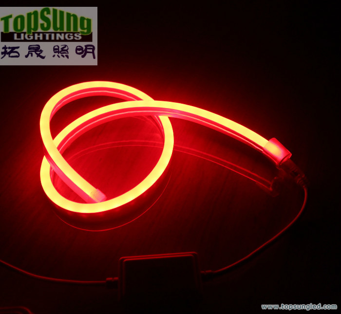 Ultra thin 11x19mm flexible led neon strip light flat emitting side view Neonflex