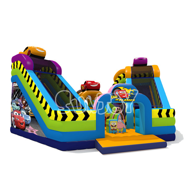 Cars Theme Slide Park Inflatable Combo Fun City For Kids