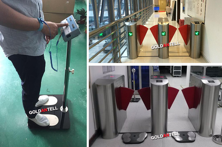 Turnstile Entry Systems Access Control Turnstiles Flap Gate With Esd Shoe Checker