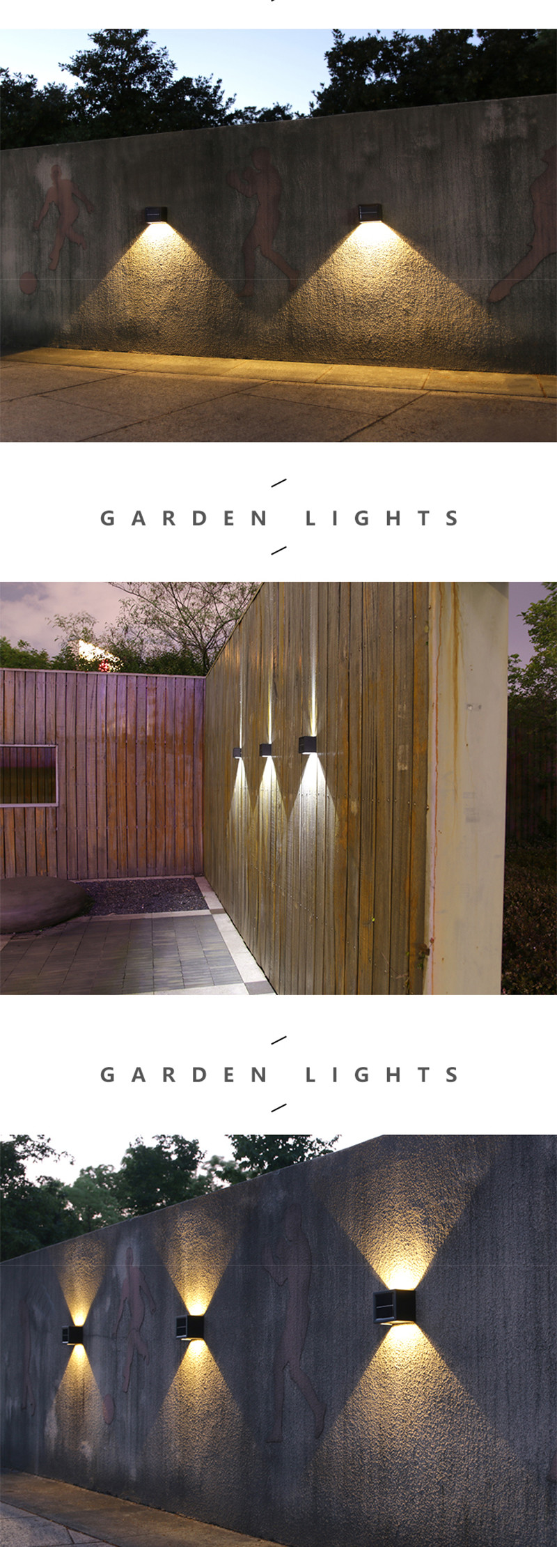 Illuminate Sun Solar Wall Light 3.7V Sensor Garden Lamp Waterproof Nordic Decor