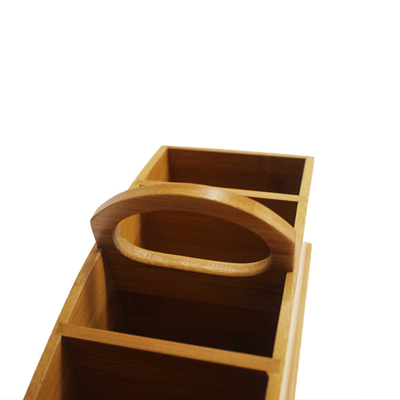 Functional Design Bamboo Multifunctional Desktop File Organizer With Pen Holder Storage Caddy