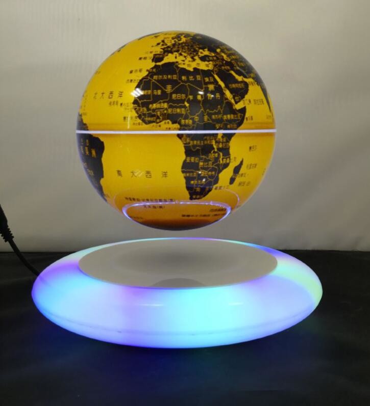 led light magnetic floating levitate bottom globe world with lighting 6inch 7inch 8 inch