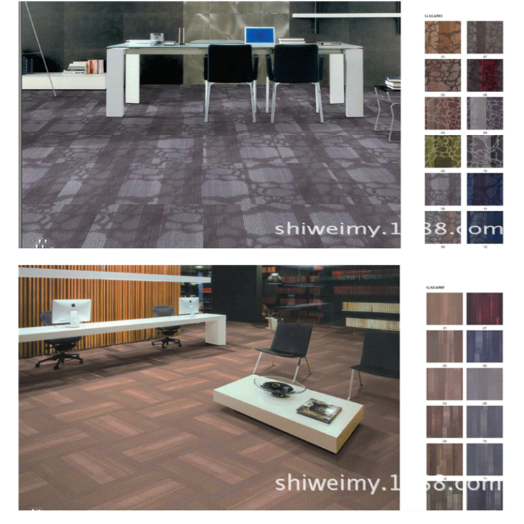 Striped gradient color Nylon 66 carpet tile for Hotel/office