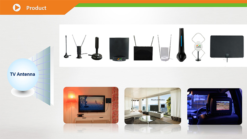 8 Colors Paper Thin 5-6dBi Digital HDTV Antenna 75Ohm LED TV Aerial