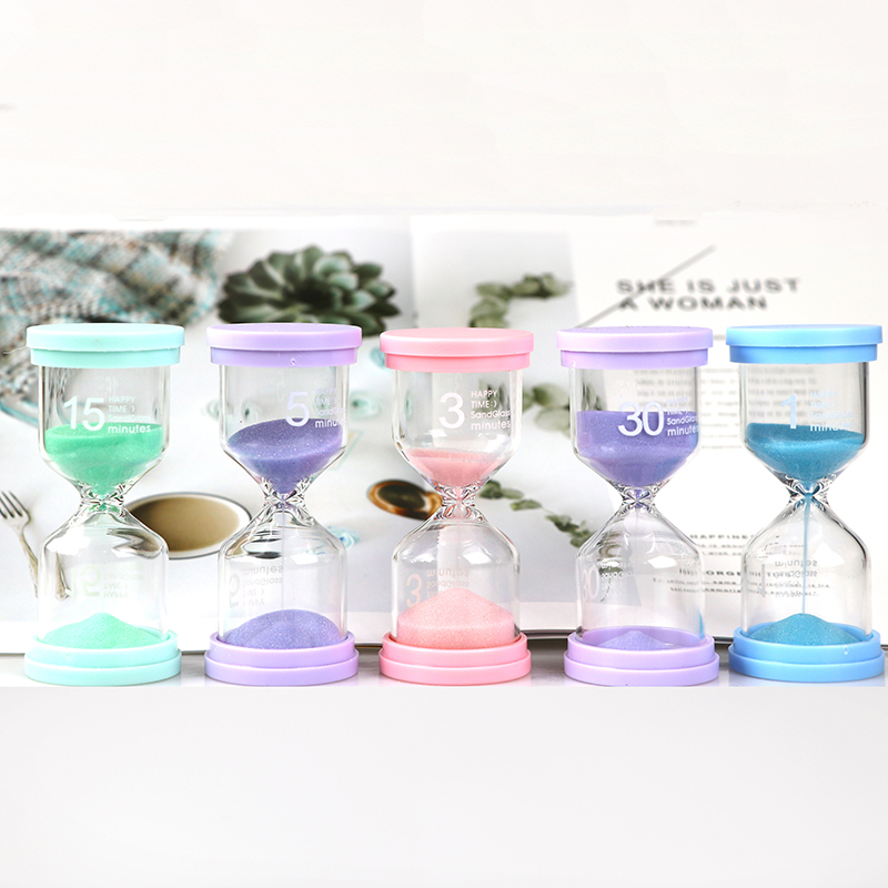 Decoration Small Hourglass Shower Timer Green Blue Purpel Pink Color